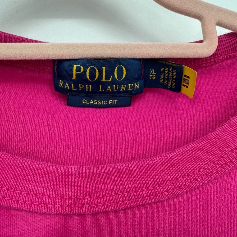 Polo Ralph Lauren Men's Fuchsia and Teal Long Sleeve Top Size XL - Picture 4 of 5